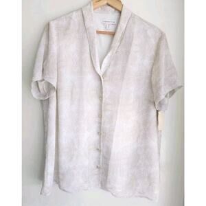 Coldwater Creek Geo Tile Women's Blouse Size XL (16) Button Up
